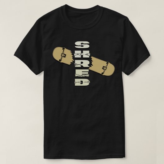 T-shirt Shred Skateboarder Slogan (Design devant)