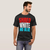T-shirt Shred White And Blue est un exercice d'haltérophil (Devant entier)