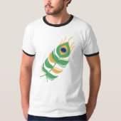 T-SHIRT SHREE KRISHNA PEACOCK FEATHER LOGO DESIGN UNIQUE (Devant)