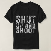 T-shirt Shut Up and Shoot Billiard 8 Ball Pool Player Funn (Design devant)