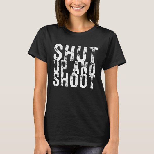 T-shirt Shut Up and Shoot Billiard 8 Ball Pool Player  Hun (Devant)