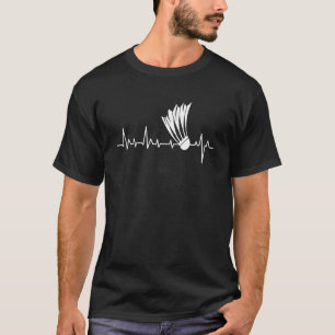 T-shirt Shuttlecock Heartbeat Badminton Player Sports