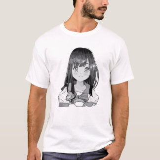 T-shirt Shy School Girl - Cute Kawaii Anime - Japonais Aes