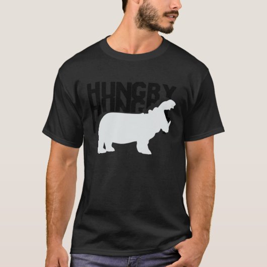 T-shirt Si affamé Hippo t-shrits drôle mignon Hippopotame (Devant)