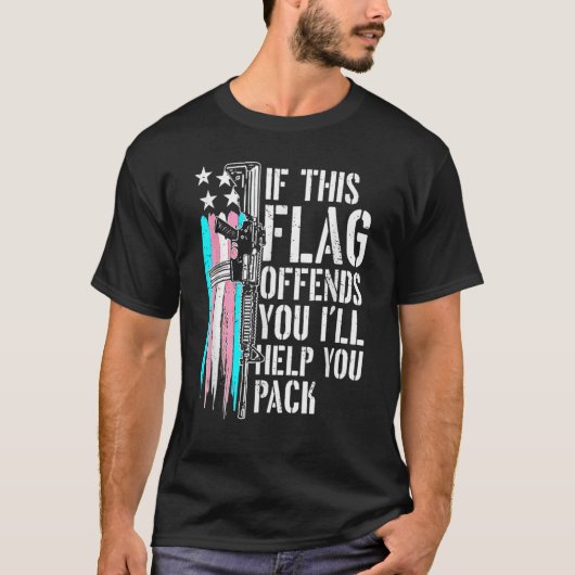 T-shirt Si ce drapeau vous offense, je vous aiderai à pren (Devant)