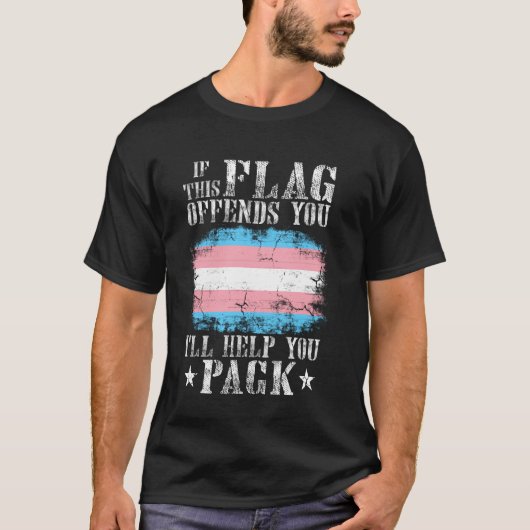 T-shirt Si Ce Drapeau Vous Offense Trans Rainbow Pride Tra (Devant)