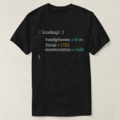 T-shirt Si Coder Casques Focus Funny Python Programmation (Design devant)