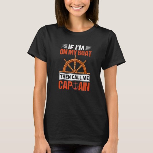 T-shirt Si En Bateau Appelez-Moi Capitaine Fun Voilier Voi (Devant)