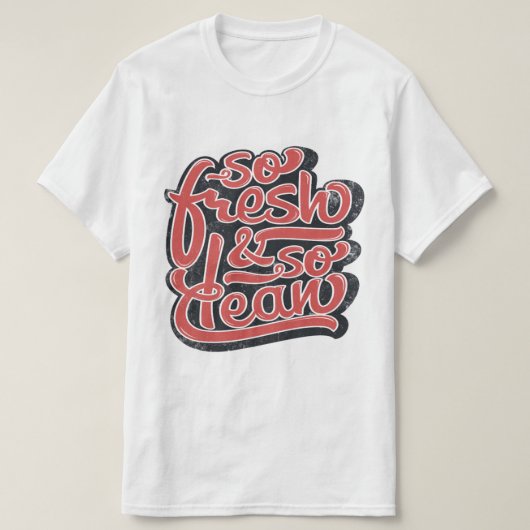 T-shirt Si Frais Rouge/Blanc Si Propre (Design devant)
