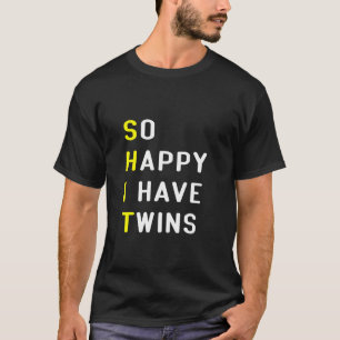 T-shirt Si heureux d'avoir des jumeaux Maman Papa Parent C