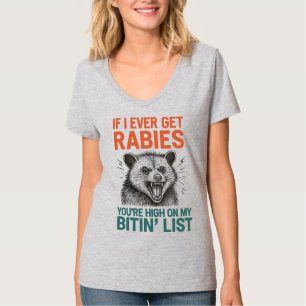 T-shirt Si jamais j'ai eu la rage - fleur Humour animal de