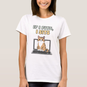 T-shirt Si je m'adapte, je suis assis - Chat drôle sur T-s