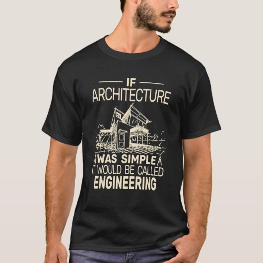 T-shirt Si l'architecture était simple pour les hommes vin (Devant)