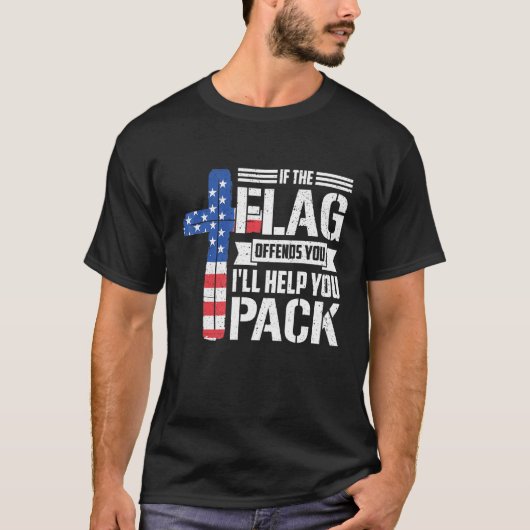 T-shirt Si Le Drapeau Vous Offense, Vous Aiderez À Pack 2 (Devant)