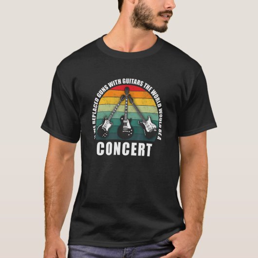 T-shirt Si On Remplaçait Les Armes À Feu Avec Les Guitares (Devant)