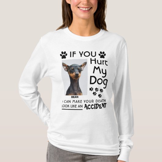 T-shirt Si Vous Blessez Mon Chien, Je Peux Faire Vos Pâtes (Devant)