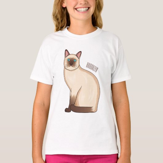 T-shirt Siamese cat cartoon (Devant)
