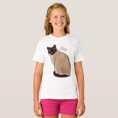T-shirt Siamese cat cartoon (Devant entier)
