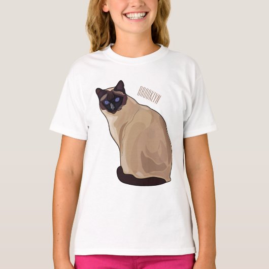 T-shirt Siamese cat cartoon (Devant)