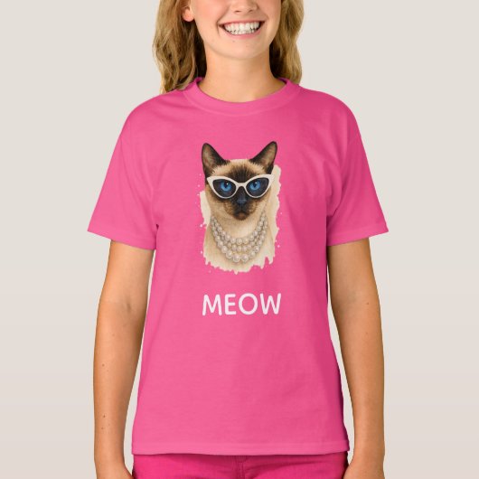 T-shirt Siamese Cat Party (Devant)