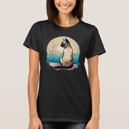 T-shirt Siamese cat seal point siamese yoga postures (Devant)