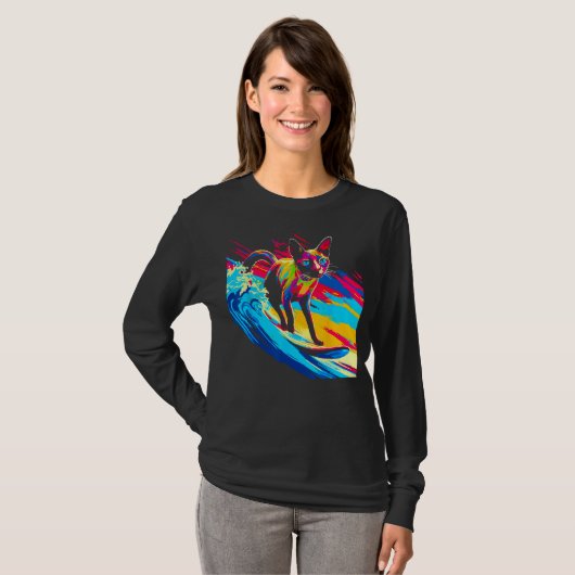 T-shirt Siamese Cat Surf (Devant entier)