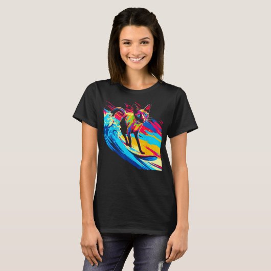 T-shirt Siamese Cat Surf (Devant entier)