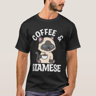 T-shirt Siamese Chat Et Café Animaux Animaux De Compagnie