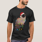 T-shirt Siamese Chat Noël Lumières Noël Amoureux des chats (Devant)