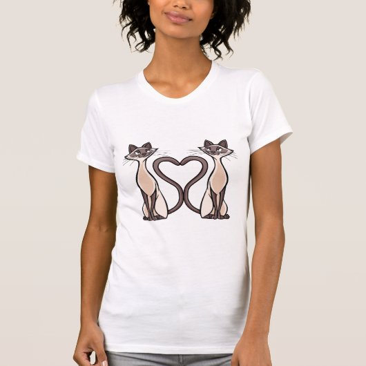 T-shirt Siamese Chats Heart (Devant)
