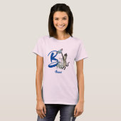 T-shirt Siamese Papillon de chat Monogramme initial B Nom (Devant entier)