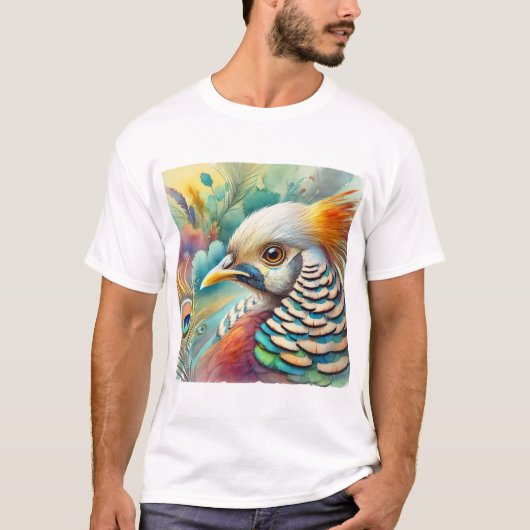 T-shirt Siamese Pheasant 230824AREF115 - Watercolor (Devant)