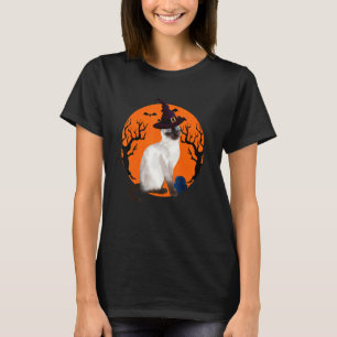 T-shirt Siamess Cat Cute Halloween sorcier Casquette et lu