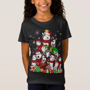 T-Shirt Siberian Husky Christmas Tree Xmas Poison Dog Love