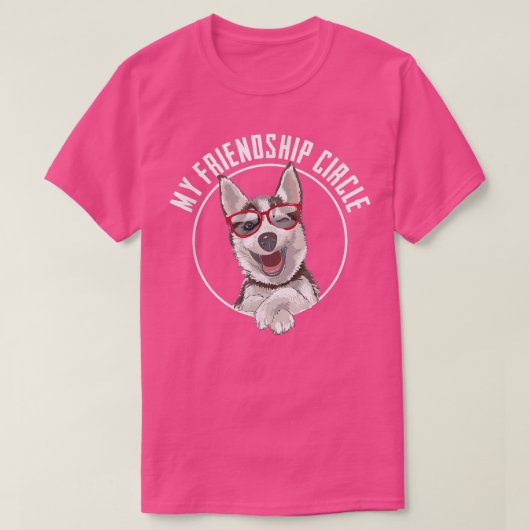 T-shirt Siberian Husky Dog Friendship Circle Funny Dog (Design devant)