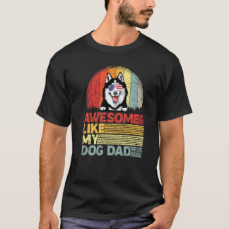 T-shirt Siberian Husky en détresse Incroyable comme mon pè