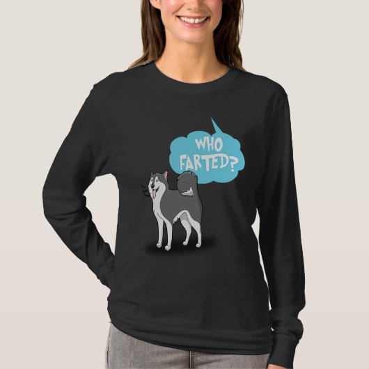T-shirt Siberian Husky Farting Dog Who Farted (Devant)