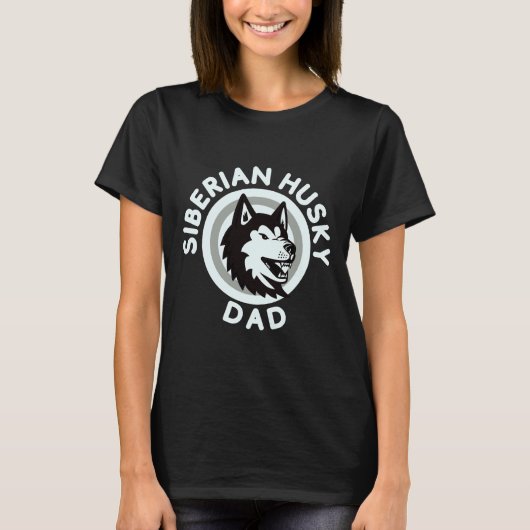T-shirt Siberian Husky Papa Chien Papa (Devant)