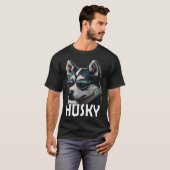 T-shirt Siberian husky with sunglasses and a  saying  1 (Devant entier)