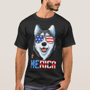 T-shirt Sibérie Husky 4 juillet Merica Hommes Femmes Améri