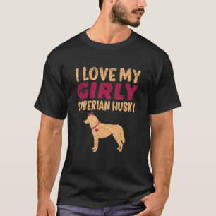 T-shirt Sibérie Husky Animaux de compagnie fille Chien Fil