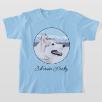Sibérie Husky (argent et blanc) Peinture Chien Art