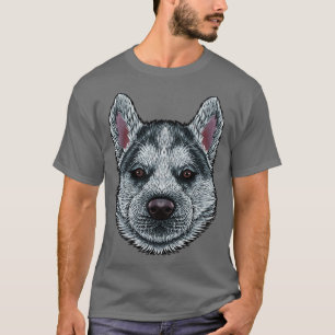 T-shirt Sibérie Husky Face mignonne Sibérienne Husky Chien