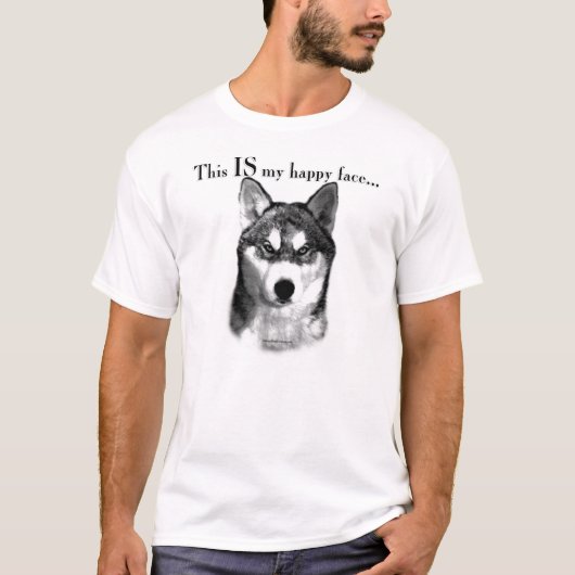 T-shirt Sibérie Husky Joyeux Visage (Devant)