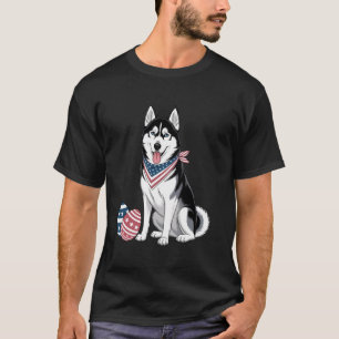 T-shirt Sibérie Husky Lapin de Pâques Oeufs Chasse Chien A