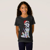 T-Shirt Sibérie Husky Noël Lumières Noël Amoureux des chie (Devant entier)
