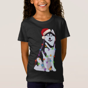 T-Shirt Sibérie Husky Noël Lumières Noël Amoureux des chie