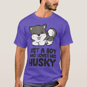 T-shirt Sibérie Husky Puppy Juste un garçon qui aime son H