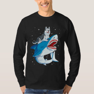 T-shirt Sibérie Husky Shark Jawsome Dog Space
