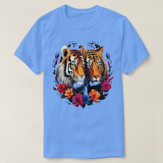 T-shirt Sibérie Tiger Couple Valentine (Design devant)